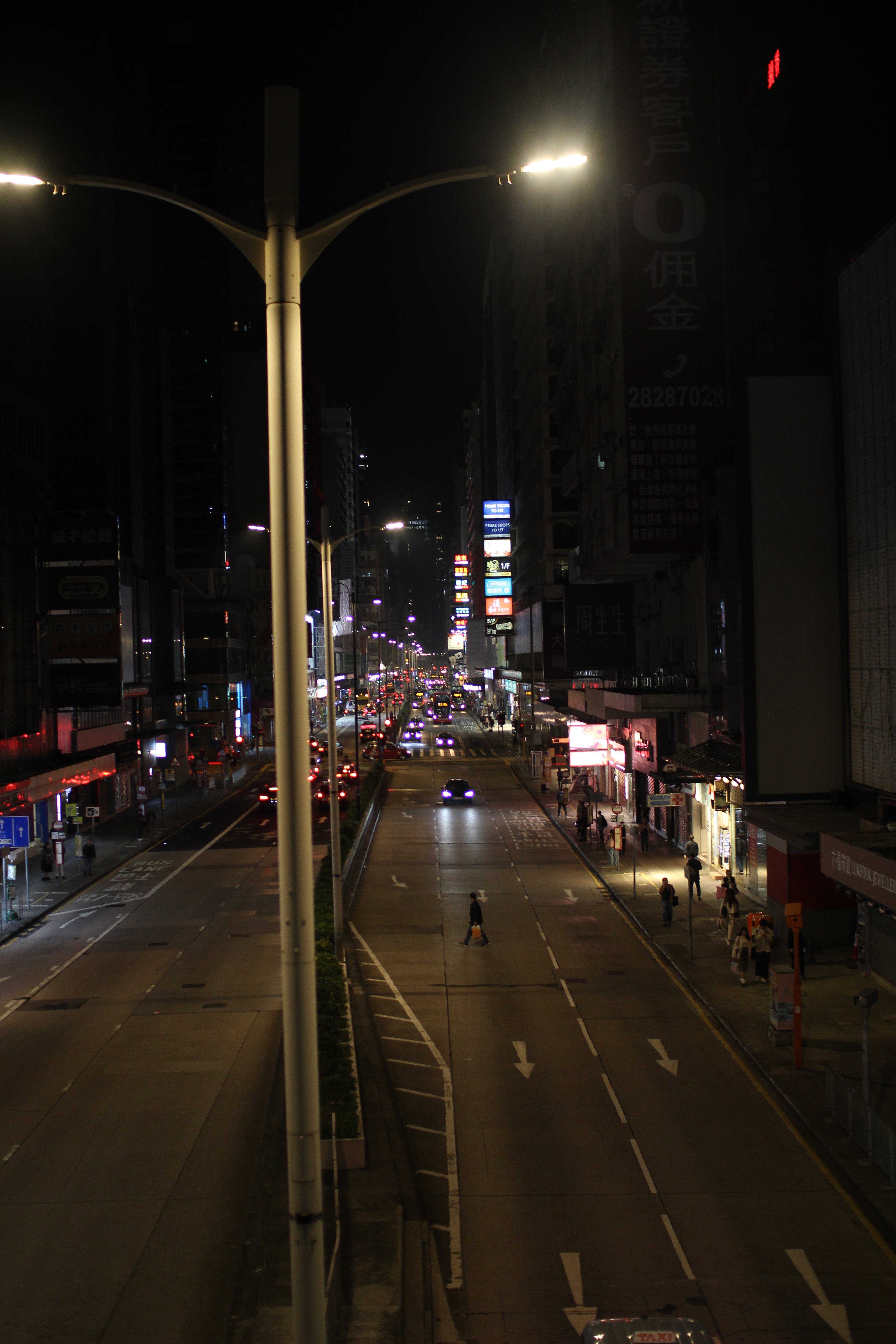 Alone on the busiest street in the world - Hong Kong night photography print